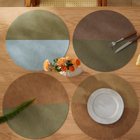 Nouveau design couture napperons en cuir napperons réversibles résistant à la chaleur napperons imperméables pour Table à manger