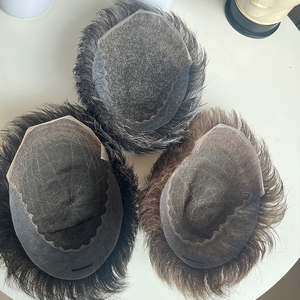 Prothèse capillaire pour <span class=keywords><strong>homme</strong></span> en cheveux naturels, style <span class=keywords><strong>coupe</strong></span> quiff très tendance, avec différentes bases et couleurs, unités de patchs capillaires en dentelle et PU pour hommes chauves - Product Image 3