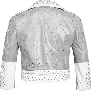 Chaqueta para hombre, nueva, estilo punk rock, transpirable, con cuello en V, cierre de cremallera, hecha a mano, de cuero de oveja multicolor y lona, para motocicleta. - Product Image 4