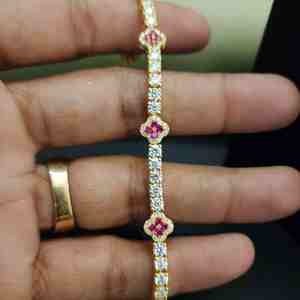 <b>Charm</b> Round Cut Lab Grown Diamond 10CT Women's Fashionable <b>Bracelet</b> 14K Solid Gold White Gold IGI Certified for Every Occasion - Product Image 4