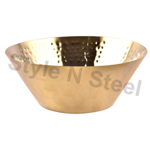 Bol de rangement conique en acier inoxydable poli et écologique avec design classique et éléments décoratifs élégants - Product Image 1