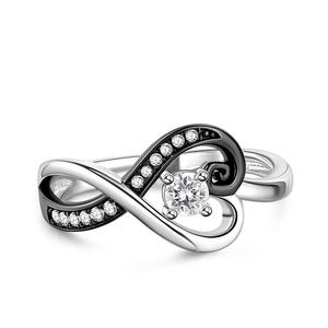 Bague Jeulia Love in the Moonlight en argent sterling bicolore avec placage or rose - Product Image 1