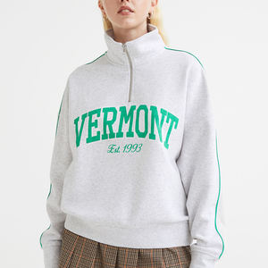 Sudadera de Lujo para Mujer, 100% Algodón, Estilo Urbano, Oversize, Bordada, Cuello Redondo, con Relieve, Sudadera para Pareja - Product Image 1