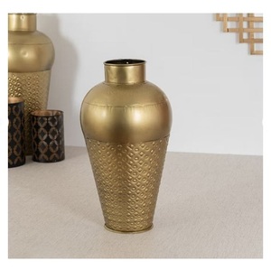 แจกันโต๊ะทำจากเหล็กเคลือบเงาทองเหลือง AK แจกันโต๊ะดอกไม้ตกแต่งบ้านและงานแต่งงานแจกันดอกไม้สีทอง - Product Image 3