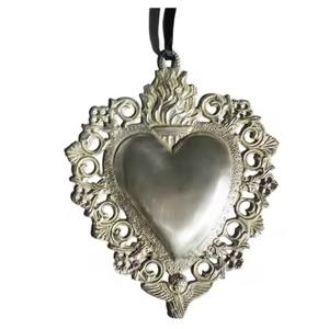 Patrón de flor de corazón sagrado de Metal con acabado antiguo, Milagros colgantes, corazón sagrado para pared, regalo y decoración católicos decorativos - Product Image 2