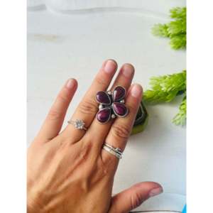 Bague Statement Bohème Myron Benally en Huître Épineuse Violette et Argent Sterling Sertie de Vermeil, Taille 7.5, Pour Usage Quotidien - Product Image 2