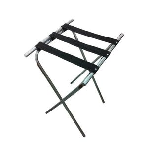 Portaequipajes plegable de acero inoxidable para habitación de invitados que proporciona espacio de almacenamiento adicional y fácil portabilidad cuando sea necesario - Product Image 1