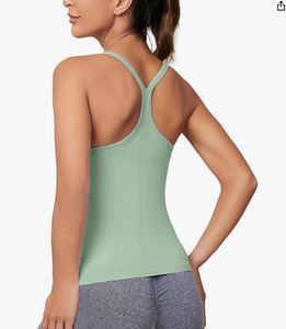 Débardeurs musculaires sans couture pour femmes respirant athlétique Yoga course chemises quotidiennes décontracté Racerback Design 100% coton tricoté - Product Image 2