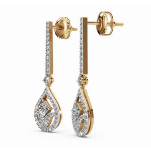 Pendientes de Diamantes en Forma de Lágrima Radiantes Elysian de Oro de 18 Quilates de Alta Calidad, Joyería de Corte Redondo Cultivada en Laboratorio, Exportación al por Mayor de Lujo B2B - Product Image 6