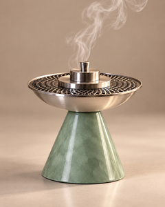 Brûleur à Bakhoor en Résine de Luxe avec Bol Jali Arabe en Acier Inoxydable, Porte-Encens Moderne pour Oud, Idéal pour la Maison Islamique - Product Image 1