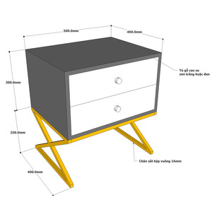 XO Modern <b>Antique</b> Bedroom Furniture Oak XO <b>Bedside</b> <b>Table</b> with Iron Legs Foldable Nightstands for Apartment TDG68042 - Product Image 6