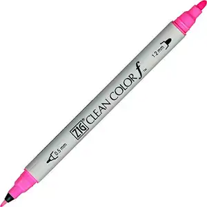 [·库雷图] 库雷图Zig双尖记号笔清洁颜色F，荧光粉色 (TCS-6000T-003) (5 pcs) 钢笔墨水刷笔漫画