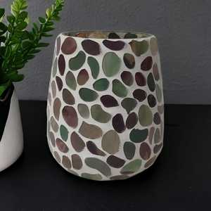 ขวดแก้วสีขาวเคลือบสีอความารีนที่สวยงามสำหรับสวนในบ้าน - Product Image 4