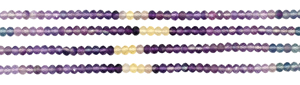 Perles de pierres précieuses en fluorite multicolores facettées de 3-4 mm, forme rondelle, hautement polies, 13 pouces, certifiées IGI, février/mars - Product Image 4