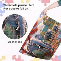 Puzzle en papier éducatif personnalisé certifié - Thème Forêt d'éléphants |   Puzzle d'animaux personnalisé à faire soi-même pour enfants avec boîte cadeau