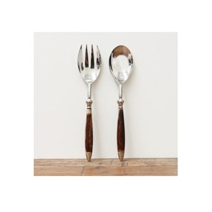 Service à salade avec manche en bois de mangue, nouveau Design, service à salade en métal, prix de gros, nouveaux couverts, Offre Spéciale - Product Image 2