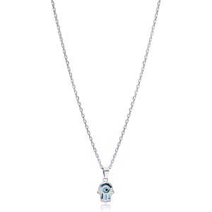 Collier avec pendentif œil turc en forme de Hamsa, en argent sterling 925, fait main, bijoux pour femmes, mariage, fiançailles, fête - Product Image 2