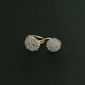 Labono Art AD แหวนคู่18K ชุบทอง, เจ้าหญิงตัดและเป็นรูปตัวเลขแฟชั่นฮิปฮอป Ring-FAW0035 - Product Image 1