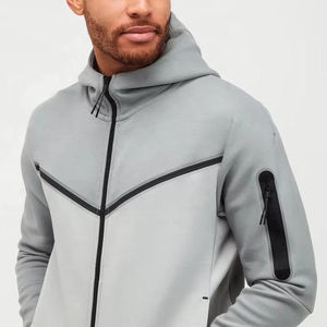 Conjunto de Pantalón y Chaqueta Deportiva para Hombre, Talla Grande, Invierno, Cierre Frontal, Forro Polar Transpirable, con Logotipo Personalizado - Product Image 4