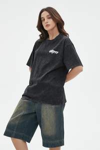 2025 verano algodón de gran tamaño Hiphop moda High Street Popular camiseta hombres americano Vintage Casual Harajuku Y2k parejas corto - Product Image 4