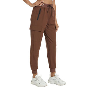 กางเกงคาร์โก้ผู้หญิงแบบพอดีเอวปรับได้ดีไซน์มีกระเป๋าหลายใบเหมาะสำหรับใส่กลางแจ้งและในเมือง - Product Image 3