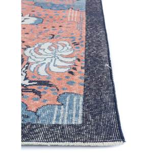 Alfombra de Lana Anudada a Mano Estilo Vintage, Patrón Floral Rojo Naranja, Estilo Clásico para Sala de Estar, Entrada, Rectangular, Estilo Rompecabezas -Pae-2131 - Product Image 4