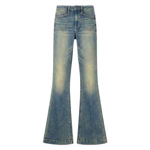 Jeans de Mujer con Lavado Arena, Cintura Alta, Corte Ajustado, Estilo Campana, Vintage, Teñidos, Elásticos, Tipo Bootcut - Product Image 2