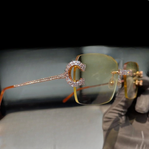 Customized Branded HIPHOP <b>STAR</b> New Trendy Iced Moissanite Diamonds UV400 Square Sunglasses Durable Luxury Box Mirror for Unisex - Product Image 3