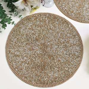 Tapis et sous-verres en perles de verre, décoration de table, sous-verres en perles, sous-verres pour tasses, sous-verres pour table à manger - Product Image 2