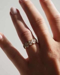 Lujo 4x6 MM hielo triturado Moissanite banda de compromiso alargado corte ovalado anillo de joyería de boda para mujeres en suministro a granel - Product Image 3