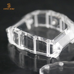 Factory 44mm Tonneau <b>Watch</b> <b>Case</b> Transparent Sapphire K9 Crystal Glass Waterproof <b>Case</b> for Automatic Mechanical <b>Watch</b> Parts - Product Image 2
