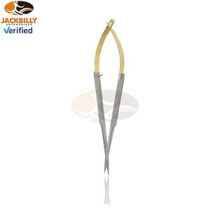 Juego de Instrumentos Médicos de Acero Inoxidable para Microcirugía Castroviejo Dorado, 3 Portaagujas, Suturador, Micro Tijeras - Product Image 3