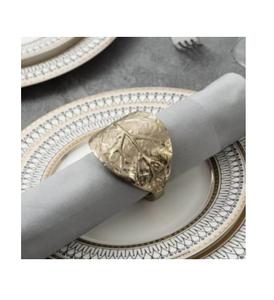Servilleteros de hoja de decoración de mesa de comedor hechos de Metal, servilletero grabado, vajilla, accesorios decorativos, servilleteros de plata real - Product Image 1