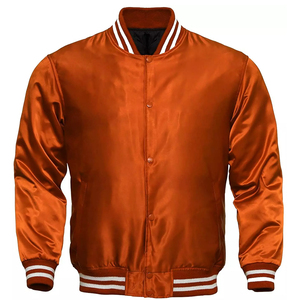 แจ็คเก็ตซาตินแบบกำหนดเองสำหรับผู้ชาย แจ็คเก็ตเบสบอลวาร์ซิตี้ ผ้าเนื้อนุ่ม แฟชั่น จำหน่ายจำนวนมาก - Product Image 3