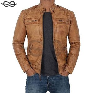 Chaqueta de Cuero para Motocicleta Más Vendida para Hombre, Acolchada, Estilo Café Racer, Cuello Alto, Transpirable, para Motociclistas con Estilo - Product Image 6