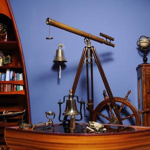 Telescopio marino victoriano, modelo decorativo náutico, de aluminio ligero, para mesa, 101.6Lx6.6Wx162.6H cm - Product Image 4
