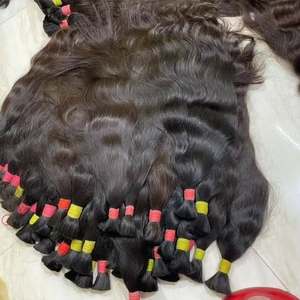 Extensiones de cabello humano liso Natural alineado con cutícula de un solo donante 100%, trama doble India sin procesar al por mayor - Product Image 2