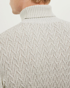 Suéter de sudadera de calle alta para hombre, Jersey de punto de peso pesado, ajustado a la moda, cálido, 100% de algodón con logotipo personalizado - Product Image 2