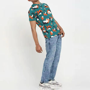 T-shirt décontracté pour homme, best-seller, à séchage rapide, imprimé par transfert thermique, tricoté en polyester/coton, respirant - Product Image 4