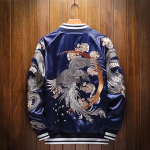 Chaqueta universitaria hecha a medida, hecha en el mejor material de satén 2025, chaquetas de béisbol con letras para hombres, diseño de dragón para hombres - Product Image 2