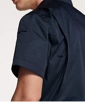 Combinaison de travail pour homme en coton à manches courtes, zippée sur le devant, imperméable, coupe-vent, respirante, en sergé, résistante aux taches et aux plis, avec dos actionnel
