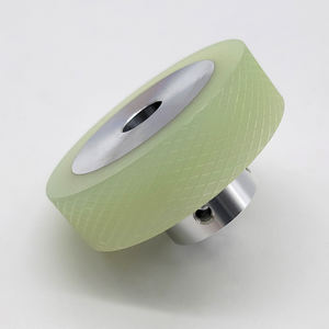 Rueda codificadora de poliuretano moleteado 50 100 200 250 300 mm rueda codificadora rotativa grande núcleo de acero inoxidable de aluminio rueda codificadora de PU - Product Image 2