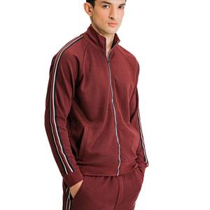 2025ชุดกีฬาผ้าฝ้าย100% สำหรับผู้ชายชุดวอร์ม2ชิ้นพิมพ์ลายแถบด้านข้างสำหรับใส่ได้ทุกฤดู - Product Image 2