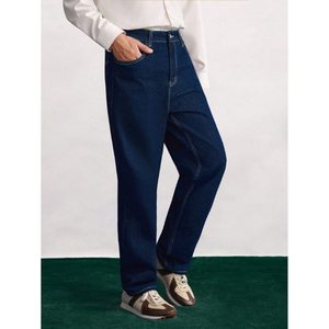 Jean en denim pour homme style vintage DX bleu pierre, coupe droite, jambe large, écologique, respirant, délavé, ample, grande taille, léger, été - Product Image 4