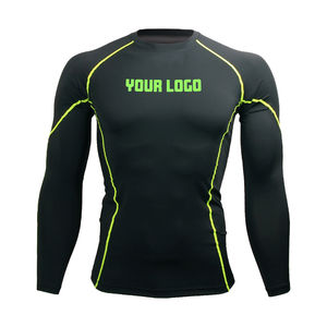 Alta calidad Unisex Nylon Spandex Rash Guard Custom Gym Workout Fitness Ropa deportiva para adultos para hombres - Product Image 5