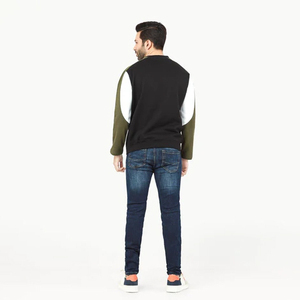 Blanc impression personnalisée col rond goutte épaule hommes hiver sweat 500 Gsm polaire 100% coton écologique de haute qualité - Product Image 5