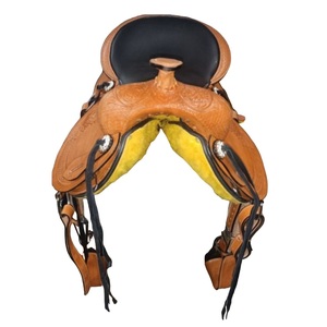 Compre el sillín Western Pleasure Trail Riding de calidad superior con cuero hecho a mano de grado superior mejor para carreras de equitación Reining - Product Image 3