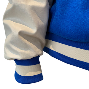Blousons bombardiers en laine avec logo brodé personnalisé pour hommes veste de baseball pour collège avec manches en cuir PU - Product Image 6
