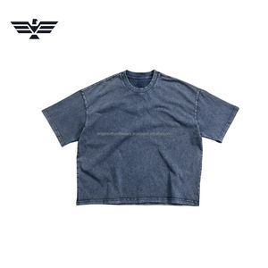 2026 Mens Washed Regular Fit Front Knitted O-Neck Short Sleeve T-Shirt High Quality Eco-Friendly Screen Customized 220g - Product Image 5