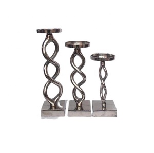 Tabletop <b>Candlestick</b> Holders Vintage Style With Handle Metal Candle Holder <b>Black</b> Colored Centerpiece Candles Holder / Stand - Product Image 4